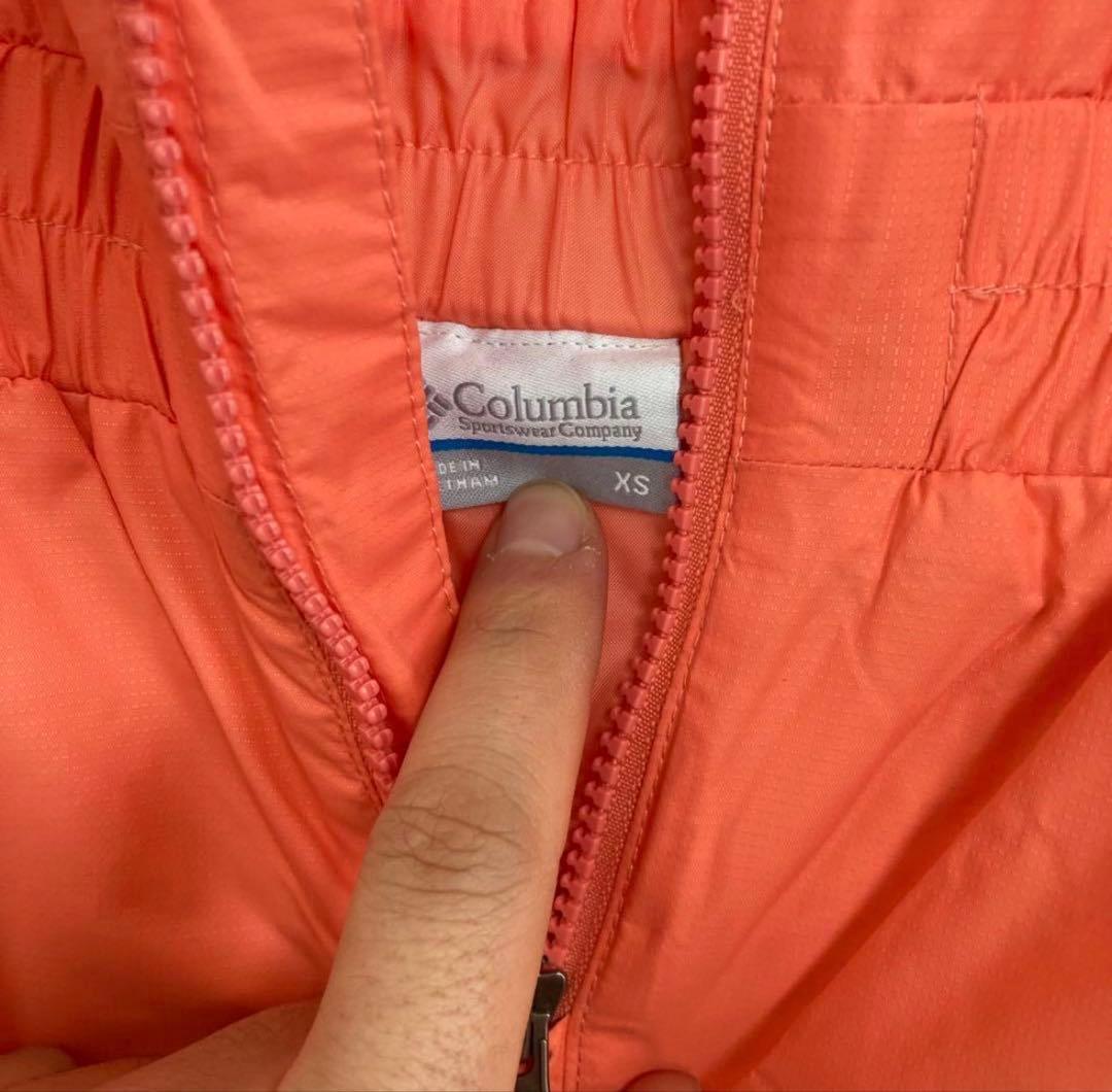 Columbia 子供用フード付きジャケット ピンク/オレンジ　手袋セット