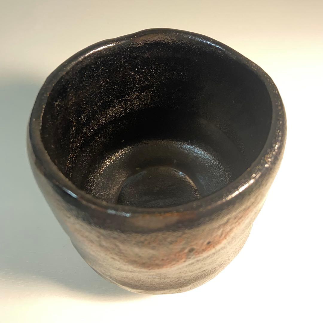 【美品】黒筒茶碗 抹茶 了入？