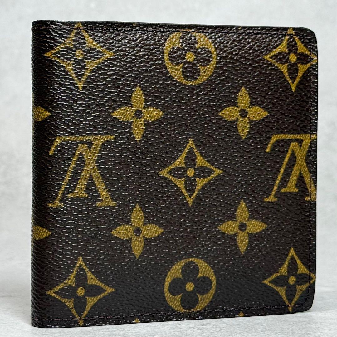 美品 定価8.6万 ルイヴィトン モノグラム ポルトフォイユマルコ 二つ折り財布