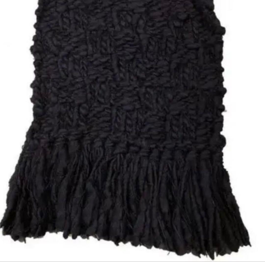 サ*！様 kota gushiken 大判ニットマフラーscarf 黒コータグシ