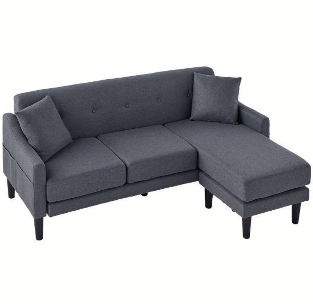 ソファ　ソファセット　リビングソファ　フロアソファ　L字　チャコールグレー