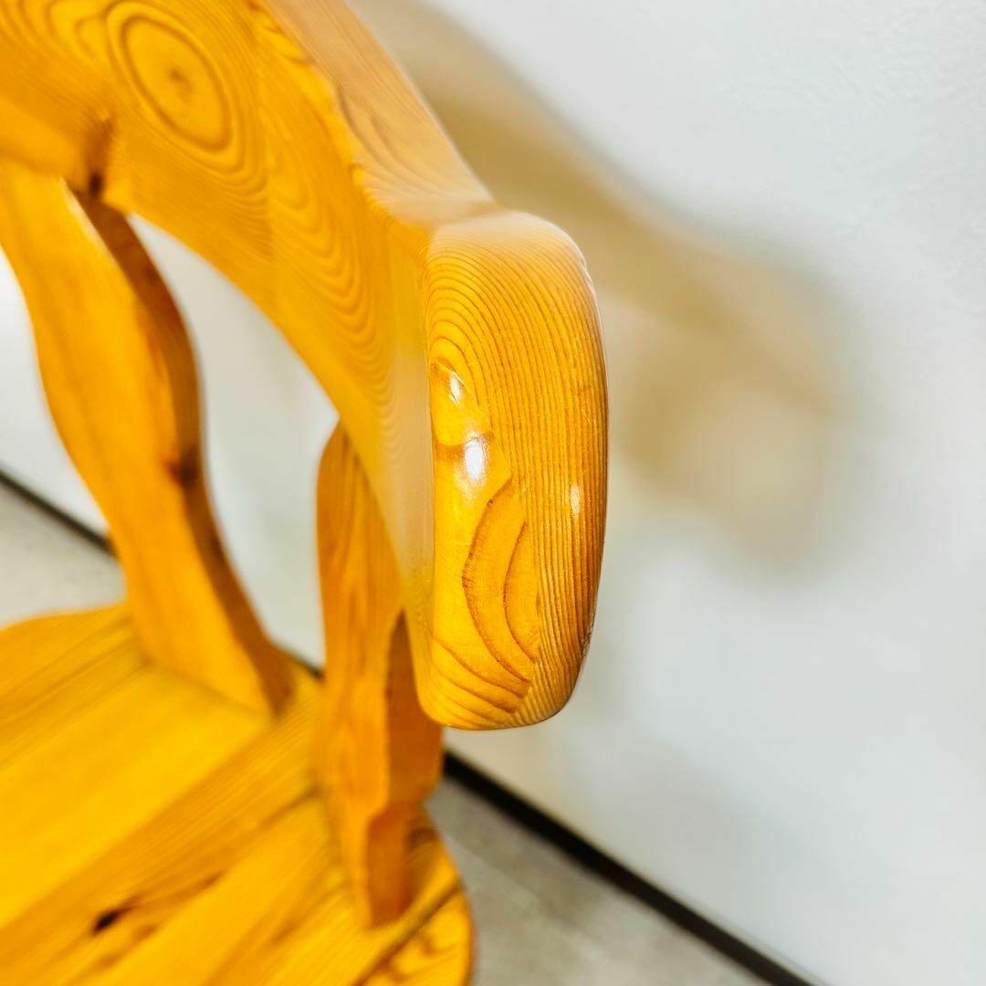 木製　ダイニングチェア　カントリー　無垢材　2脚セット　レトロ　デスクチェア