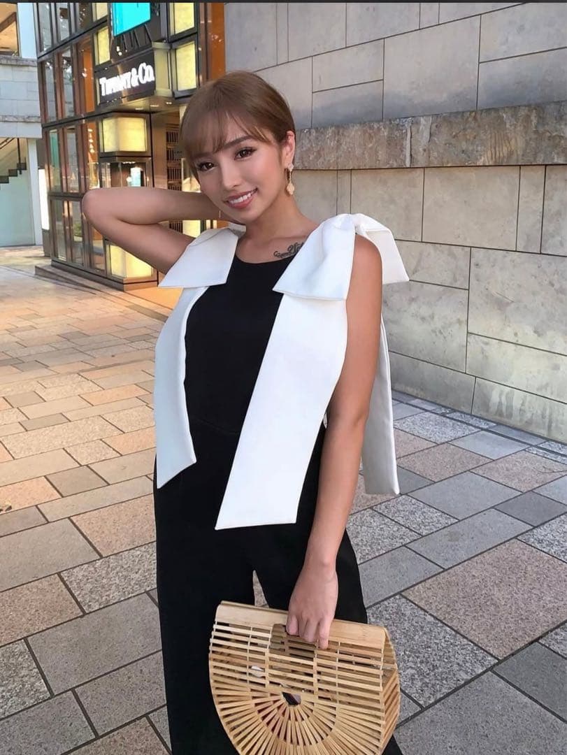 試着のみ CLARA セレクトショップ ビッグリボン ロンパース Sサイズ