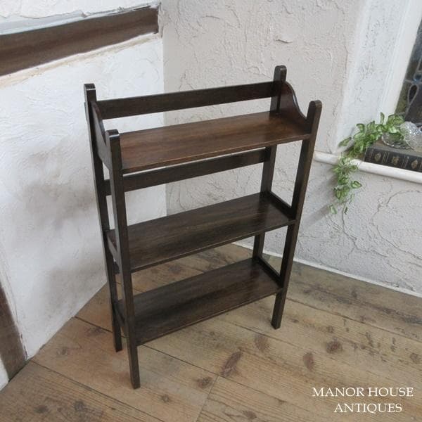 英国 アンティーク 家具 ブックシェルフ ブックケース 本棚 飾り棚 6705d