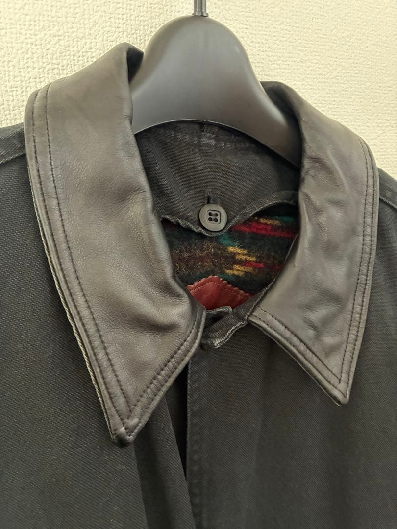 ウールリッチ　WOOL RICH 襟レザーダックジャケット　ブラック　L