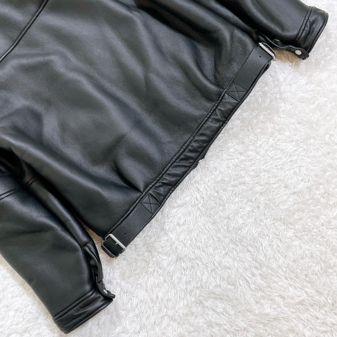 【美品】 ZARA 裏ボア フェイクレザー フライトジャケット B-3