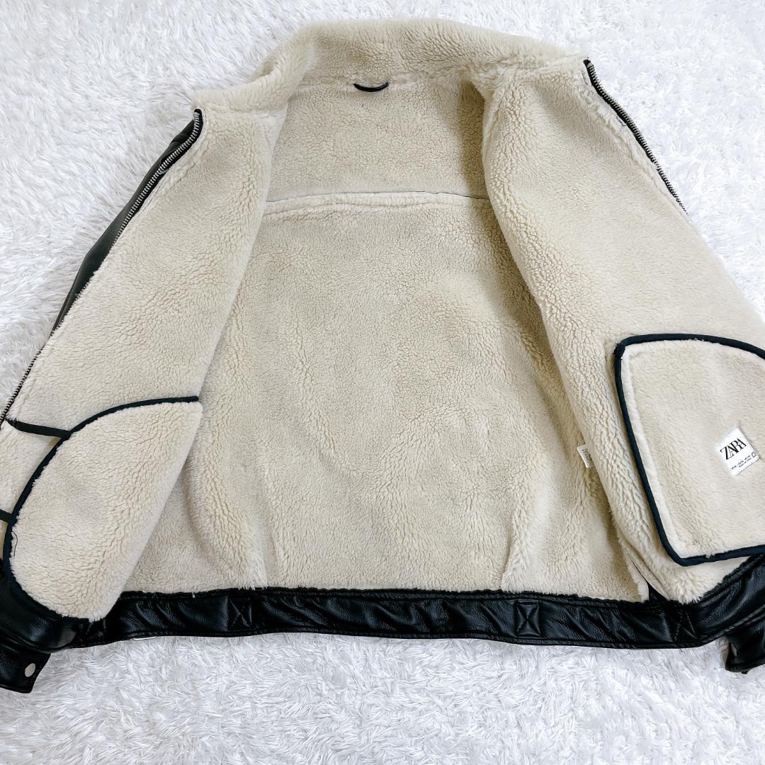 【美品】 ZARA 裏ボア フェイクレザー フライトジャケット B-3