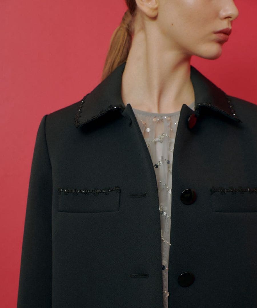 ルルウィルビー　トリプルクロスステンカラーコート　ブラック　アルアバイル