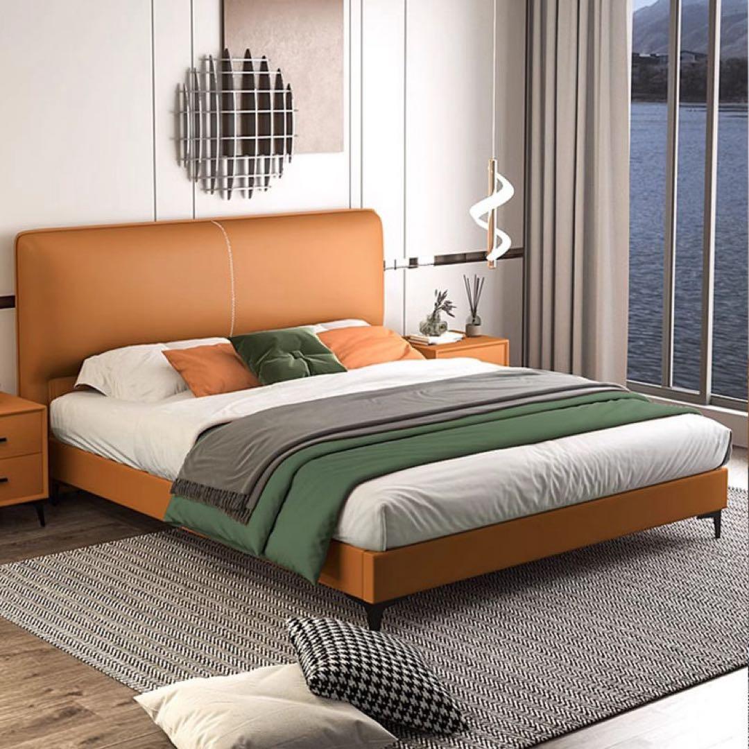 レザーモダンベッド キングサイズ