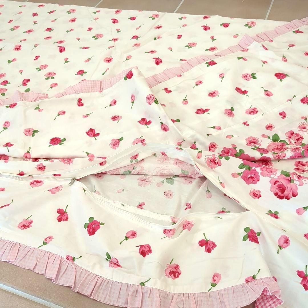 ローズ柄　布団カバー4点セット