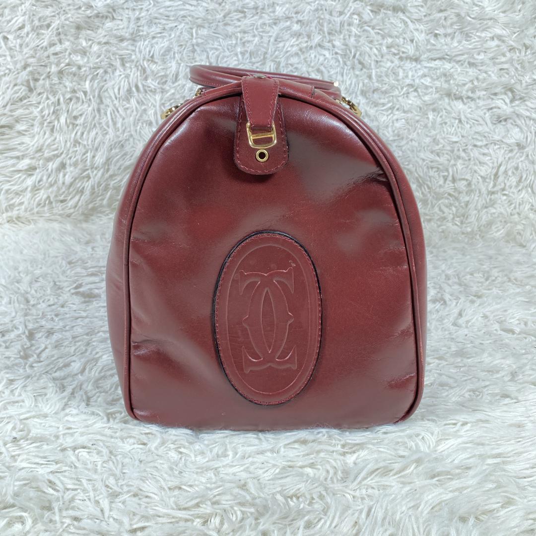 【美品】カルティエ マストライン レザー ボストンバッグ トラベルバッグ