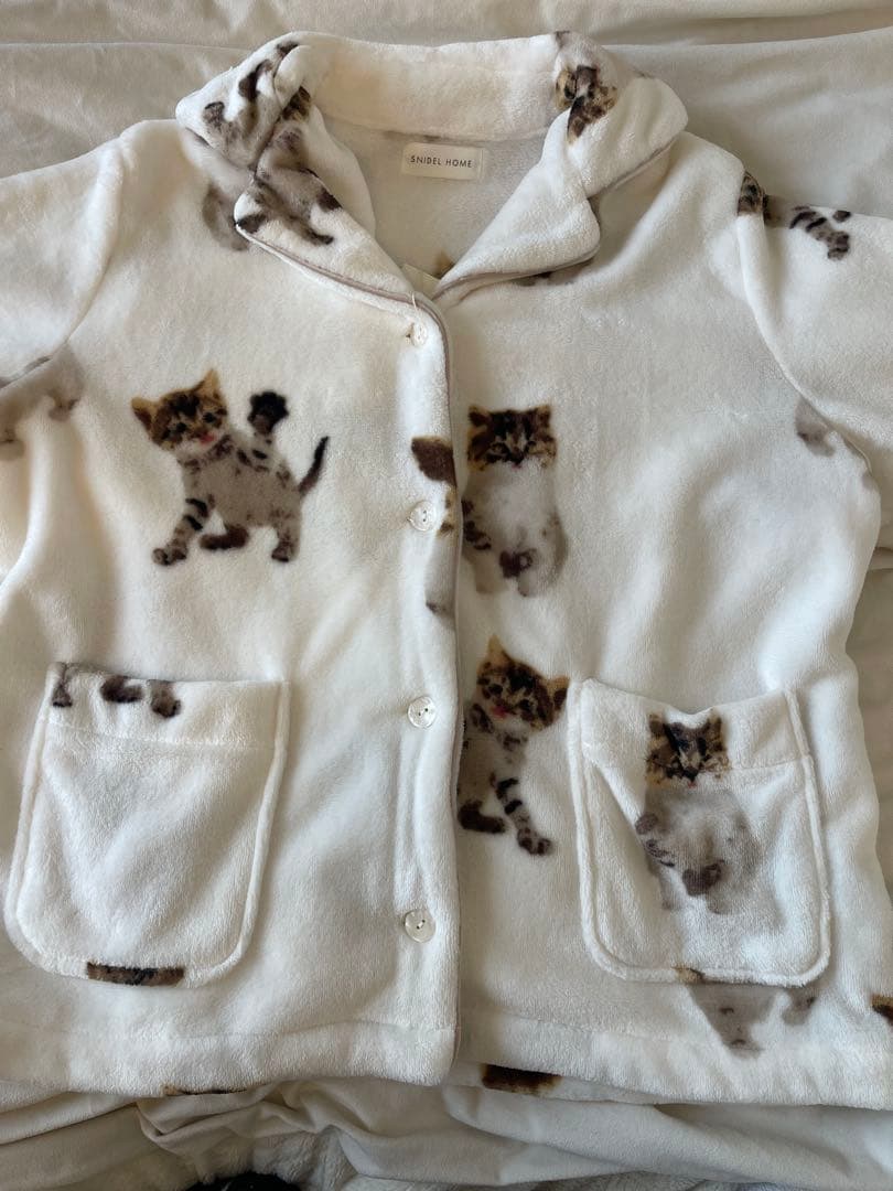 【神崎恵さんコラボ】キャットフリース開襟トップス＆ロングパンツ