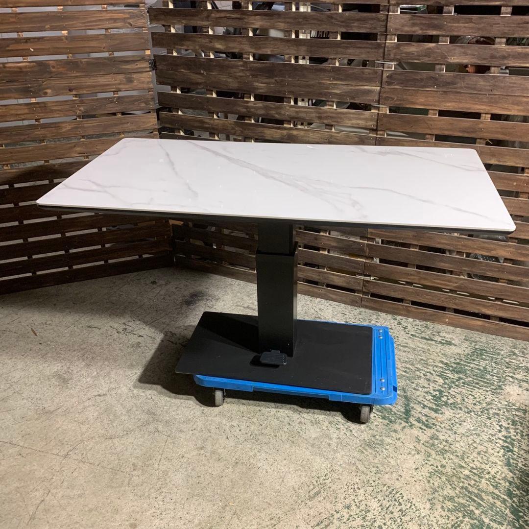 K687 昇降式ダイニングテーブル 大理石調