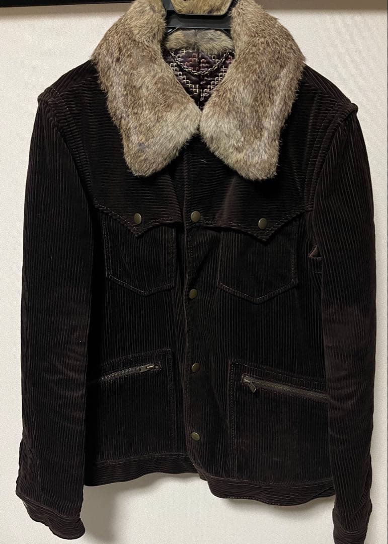 ナンバーナインジョージ期　ラビットファーコーデュロイジャケット　サイズ3