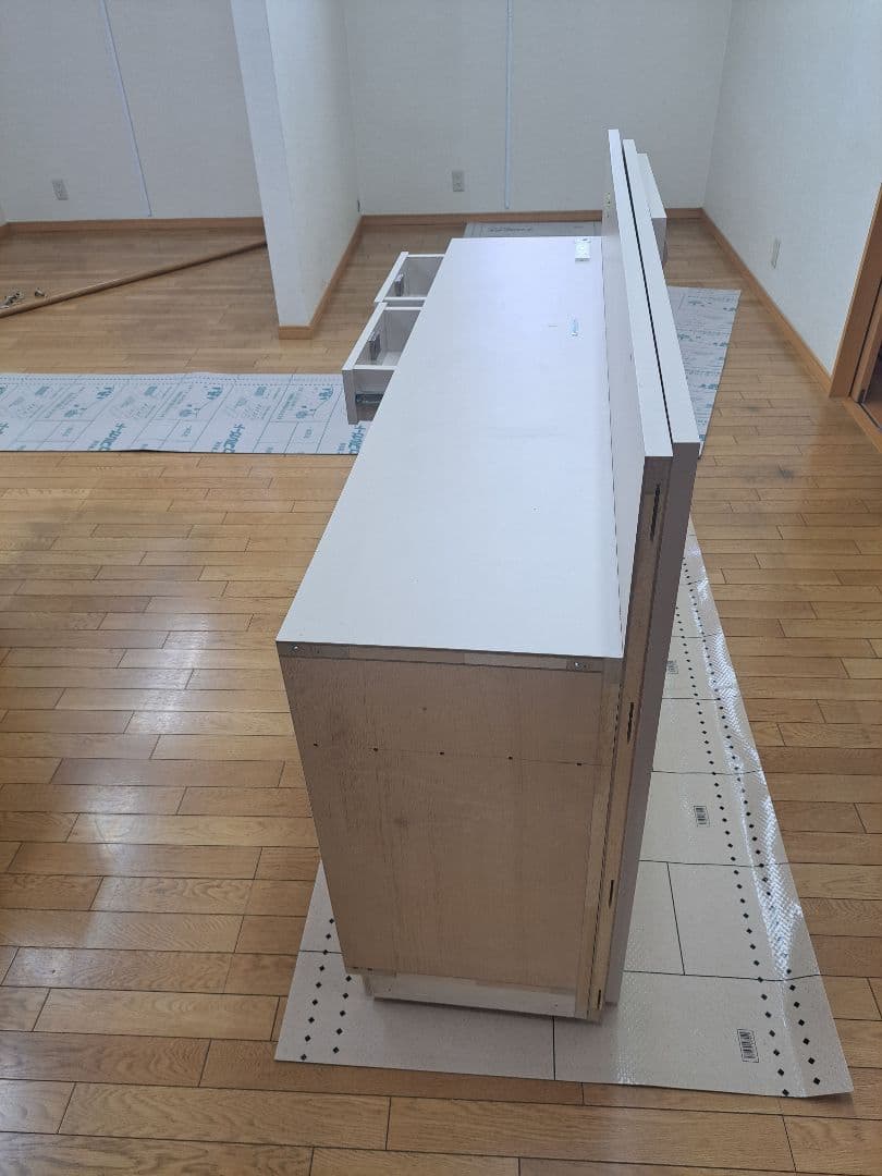 ホワイト レジカウンター 引き出し付き