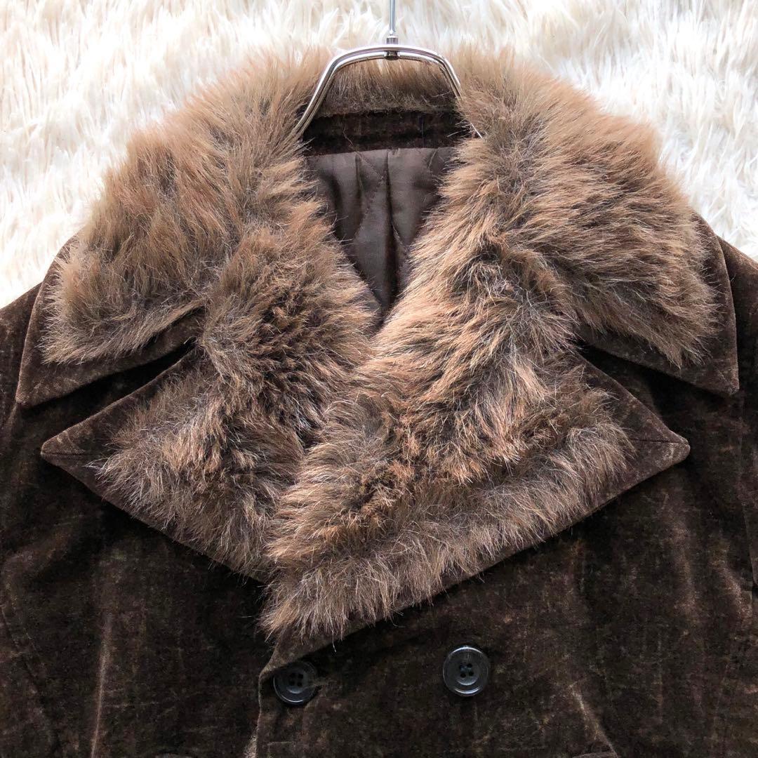 【美品】トルネードマート　ファーコート　茶　ベルベット　y2k キルティング