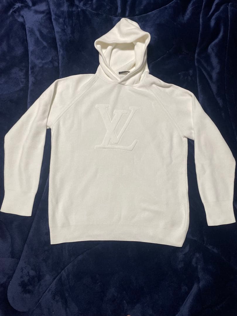 Ree　美品　Louis Vuitton ホワイト ニットパーカー　メンズ