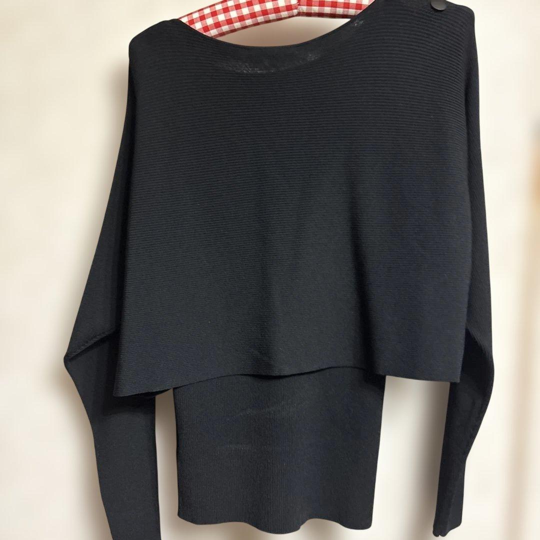 新品　EPOCA ブラック オフショルダー ニット 40