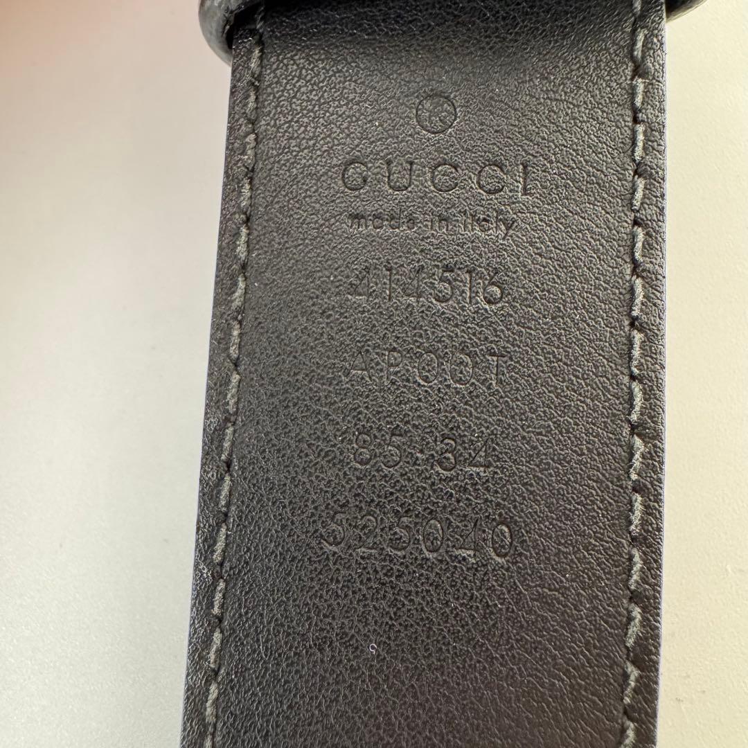 【美品】GUCCI　ベルト　黒　GGマーモント　ゴールド　レザー　ロゴバックル