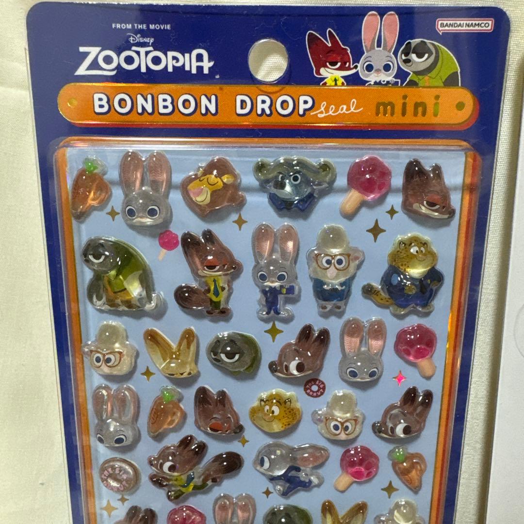 【新品未使用品】ディズニーキャラクター　ボンボンドロップシール　6枚セット