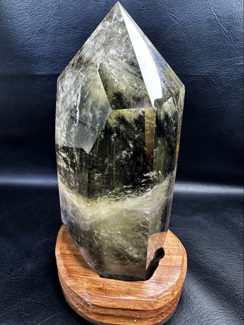 【開運 魔除】巨大❗️ファントムレインボー煙水晶スモーキーシトリン六角柱A1187