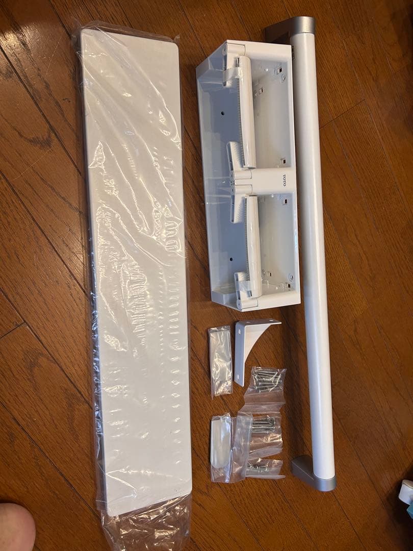 TOTO 天然木手すり61シリーズ トイレットペーパーホルダーと棚セット