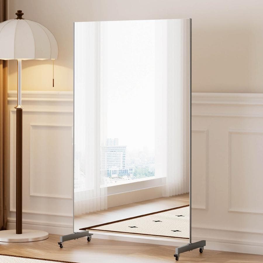 2660フィルムミラー 割れない鏡 全身鏡幅100×高さ160cmキャスター付白