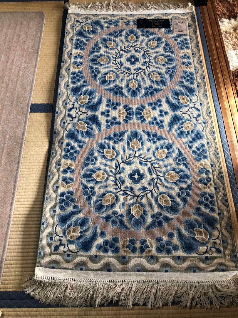 山形緞通 オリエンタルカーペットえびかずら宝相華 80×150