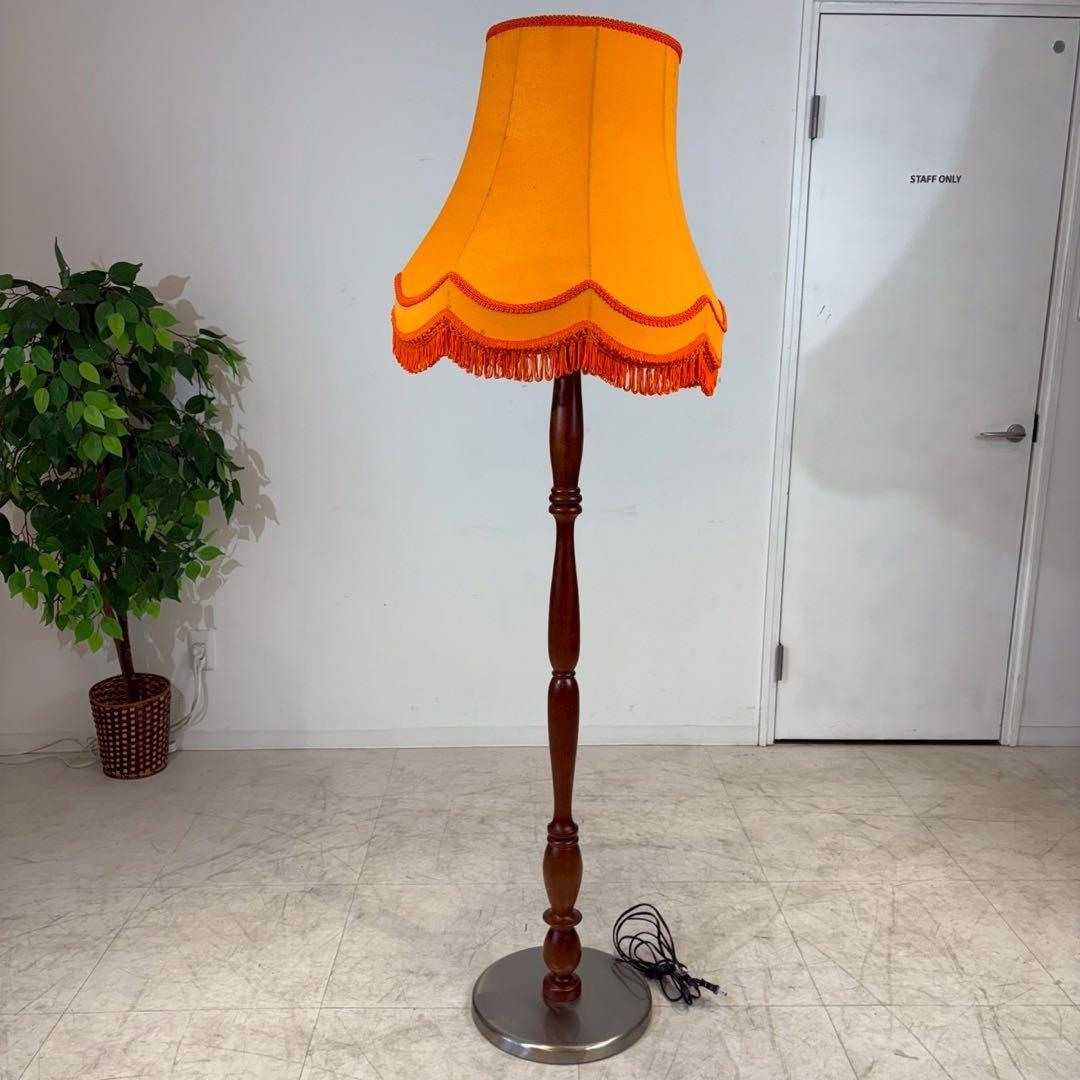 昭和レトロ ナショナル タッセルシェードランプ スタンドライト 木製 古道具