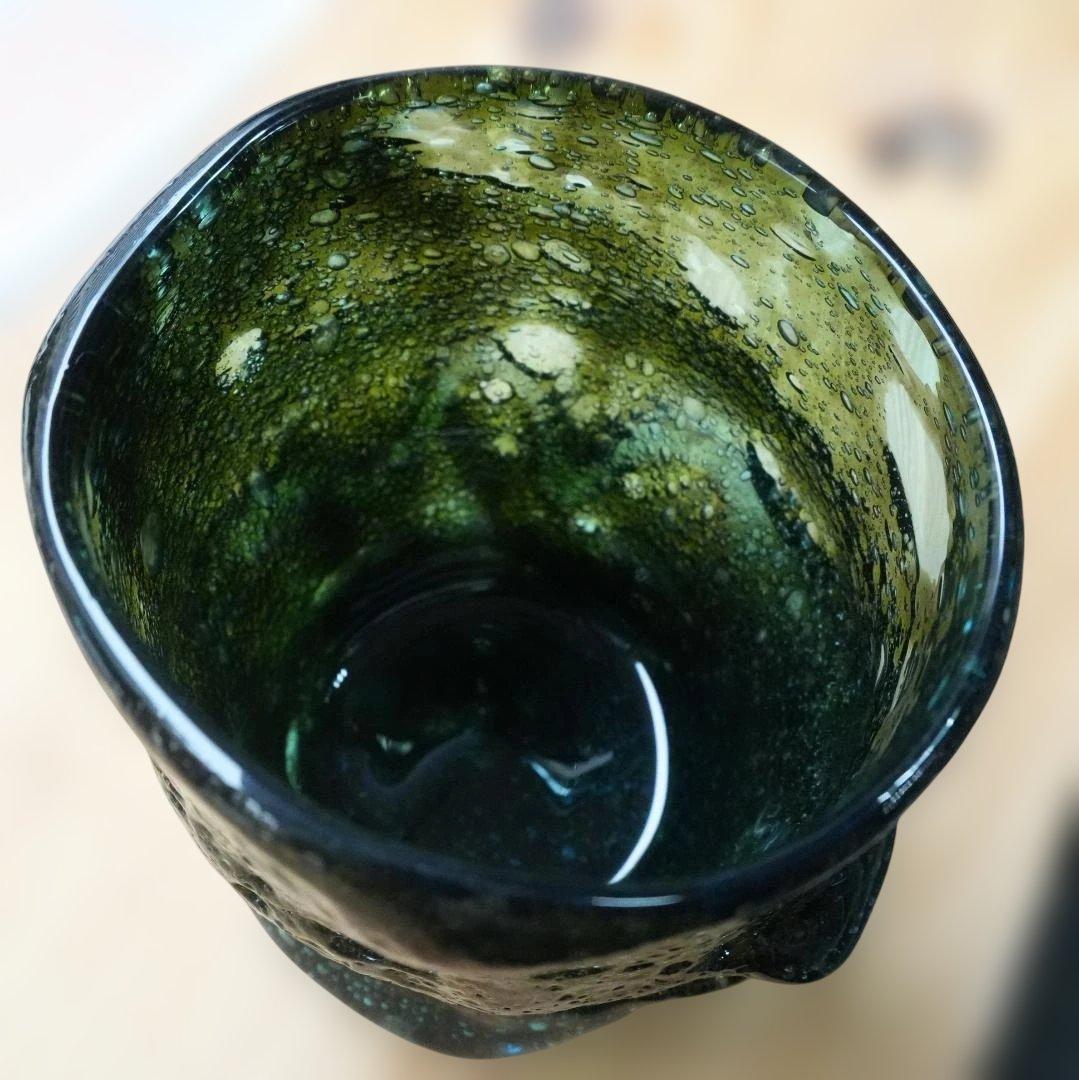 稲嶺 盛一郎 作　雲流茶泡波巻グラス スカイ