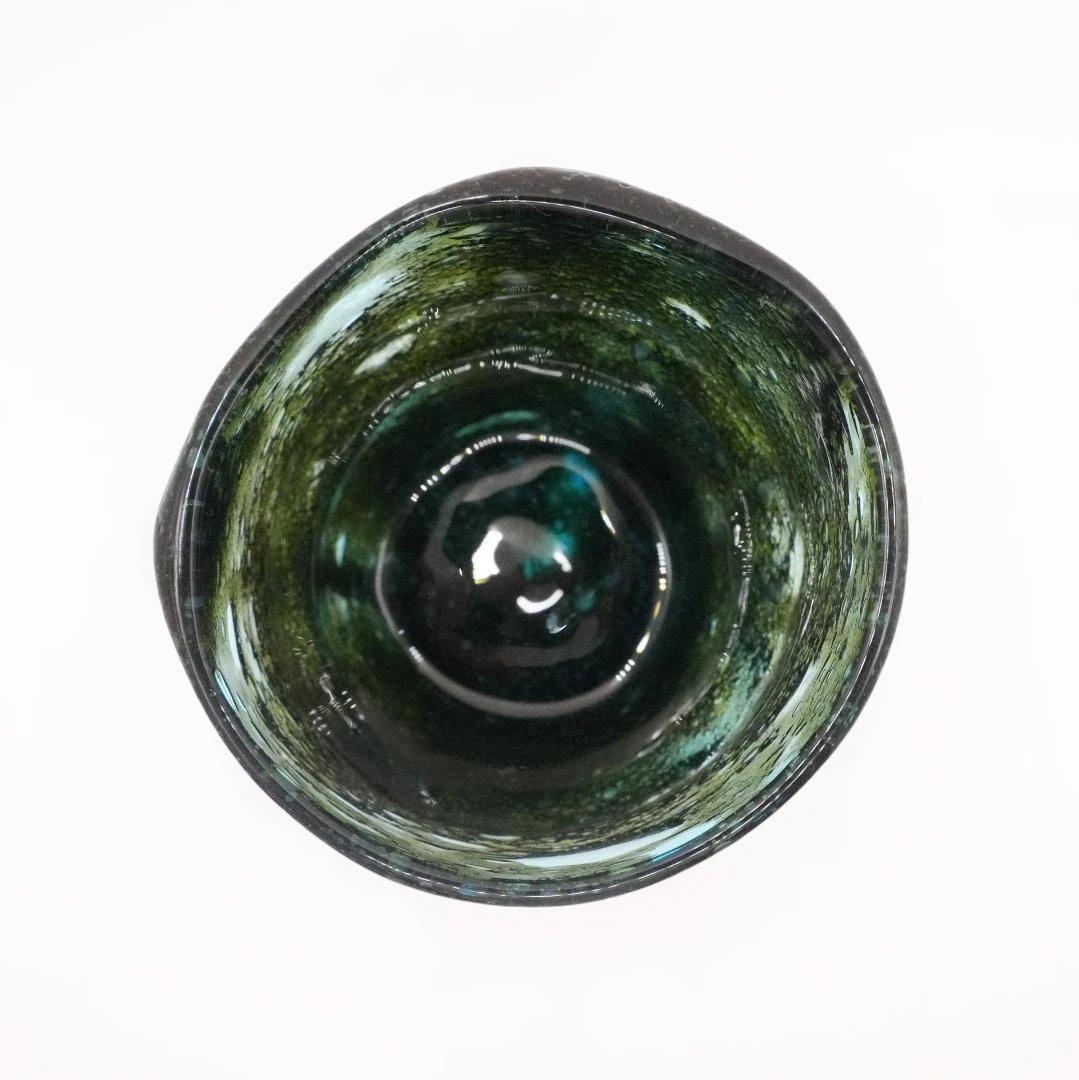 稲嶺 盛一郎 作　雲流茶泡波巻グラス スカイ