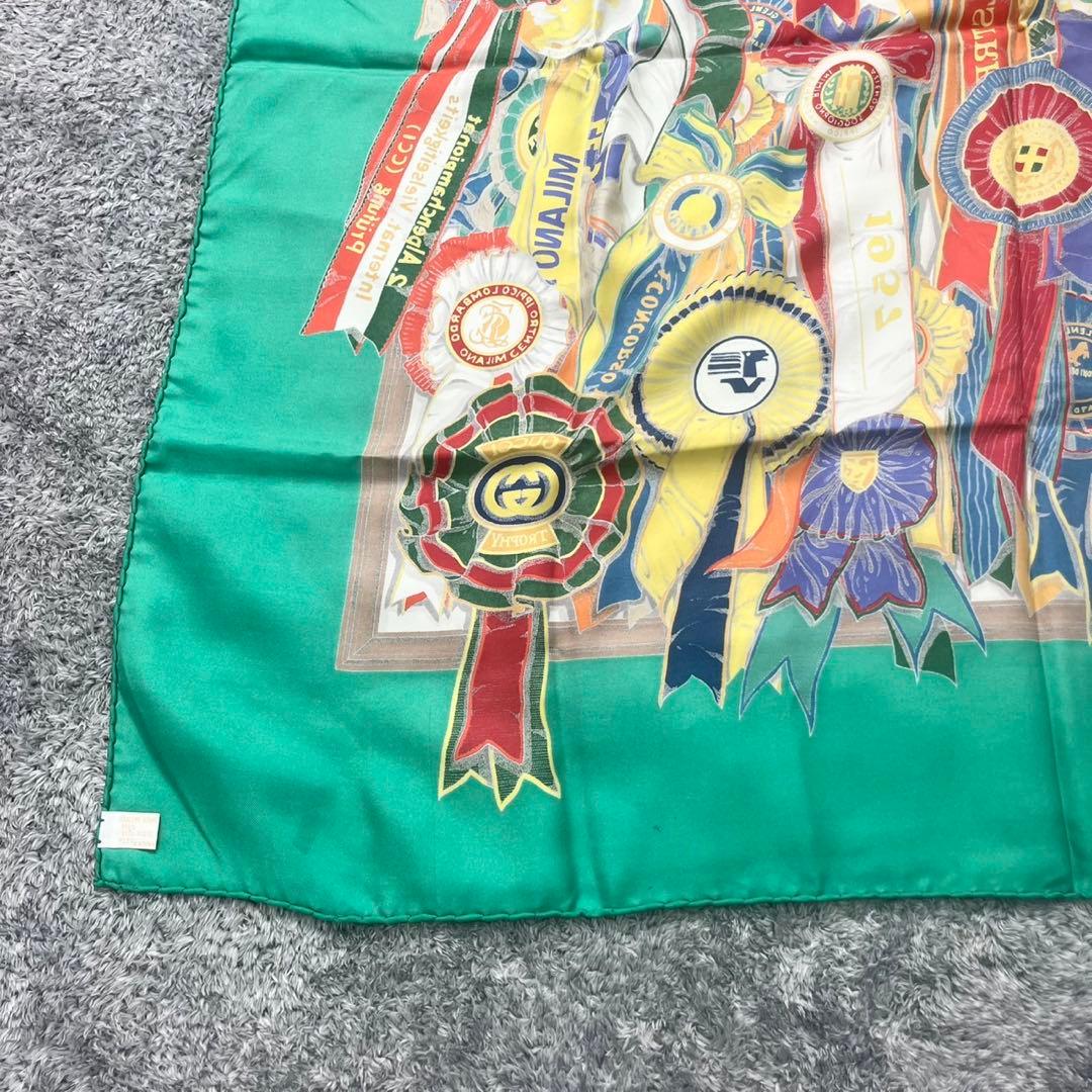 【美品】 GUCCI グッチ 大判 スカーフ ストール 勲章 メダル シルク
