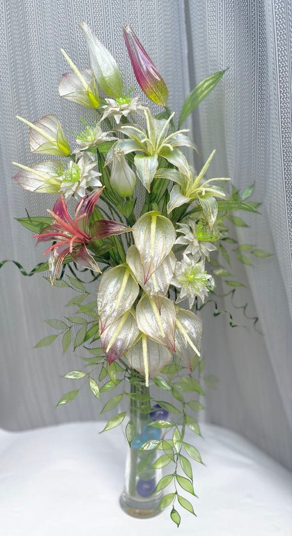 アメリカンフラワー　ディップフラワーNO.170（百合・カラー・ニゲラ）