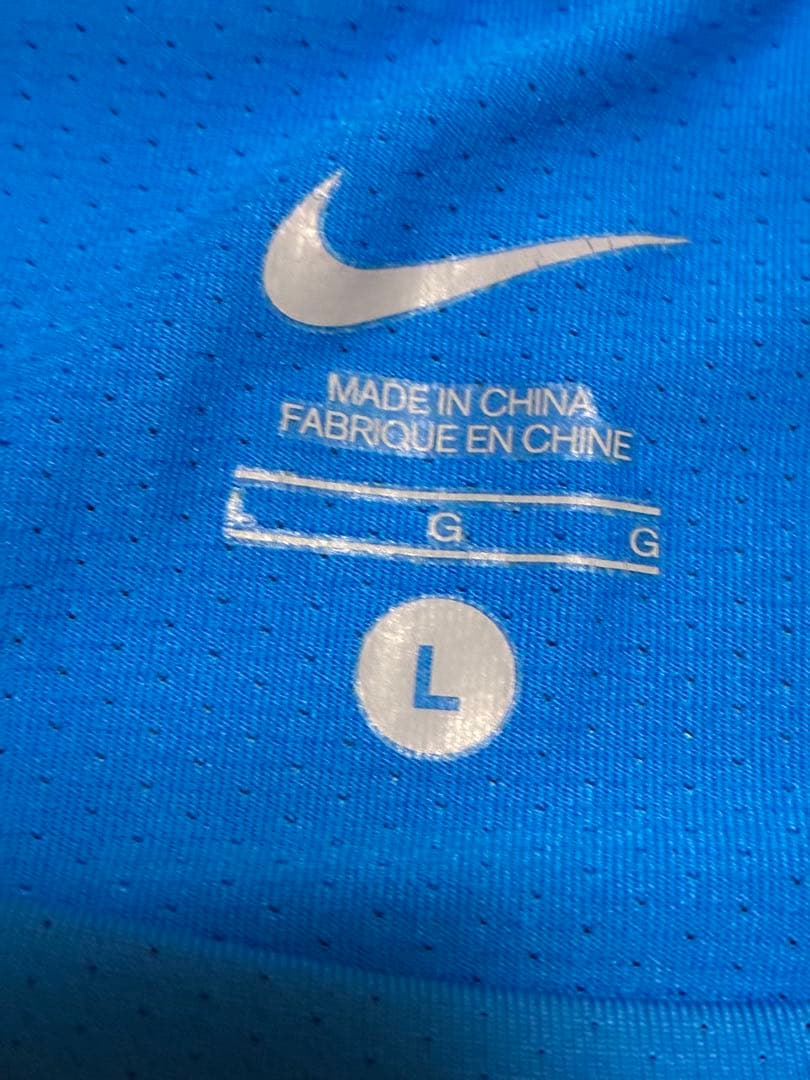 NIKE テニス メンズ タンクトップ L Dri-FIT ライトブルーx白