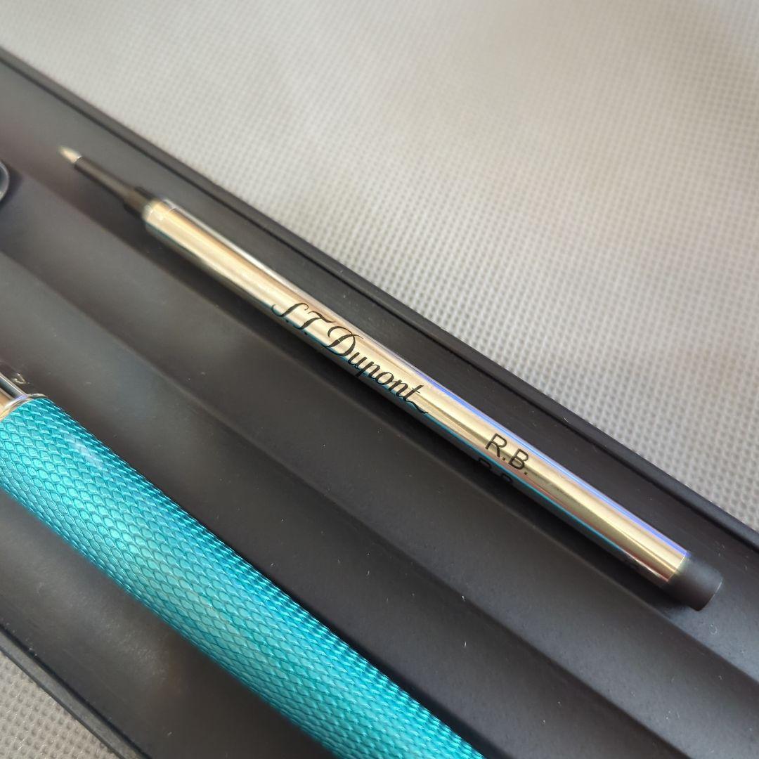 STデュポン「ラインD　ギヨシェアンダーラッカー　アクアマリン」ローラーボール