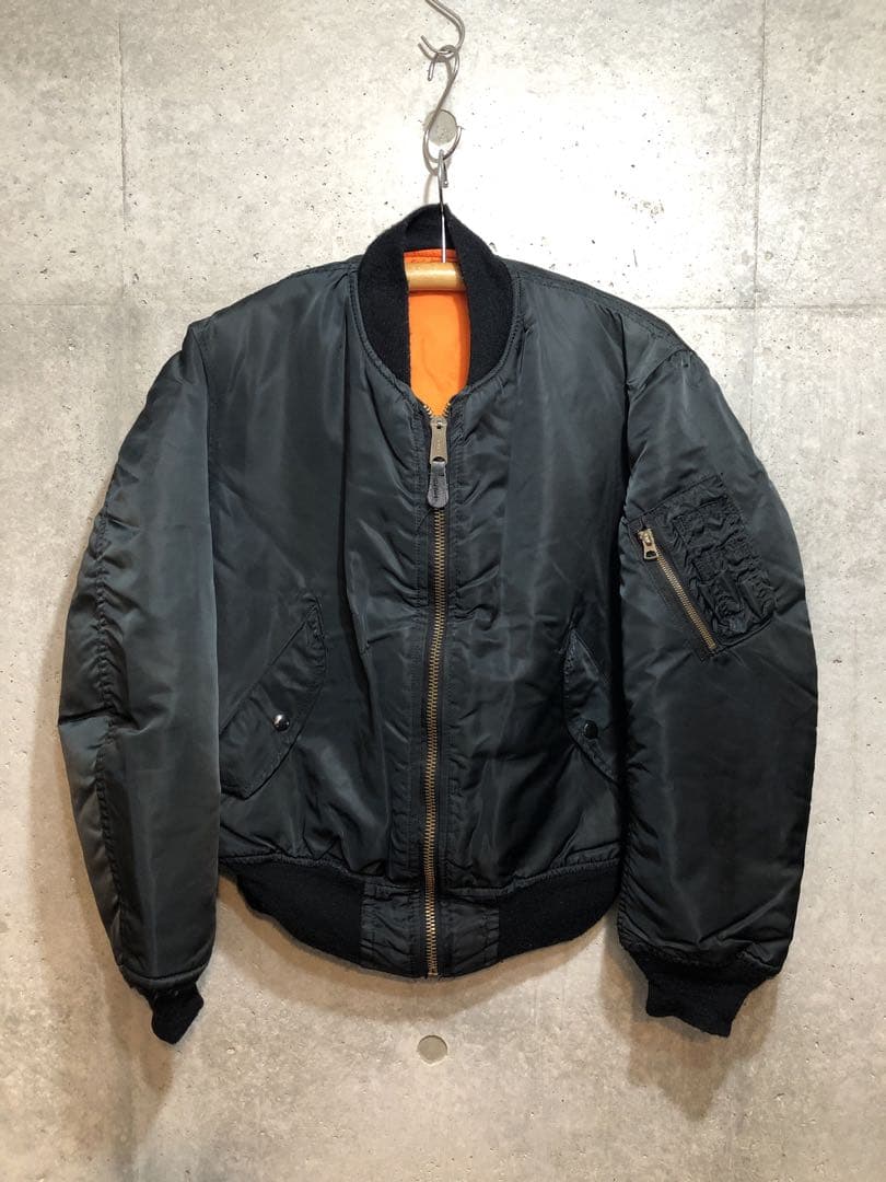 80s 90s USA製 ALPHA アルファ　MA−1 ブラック　M