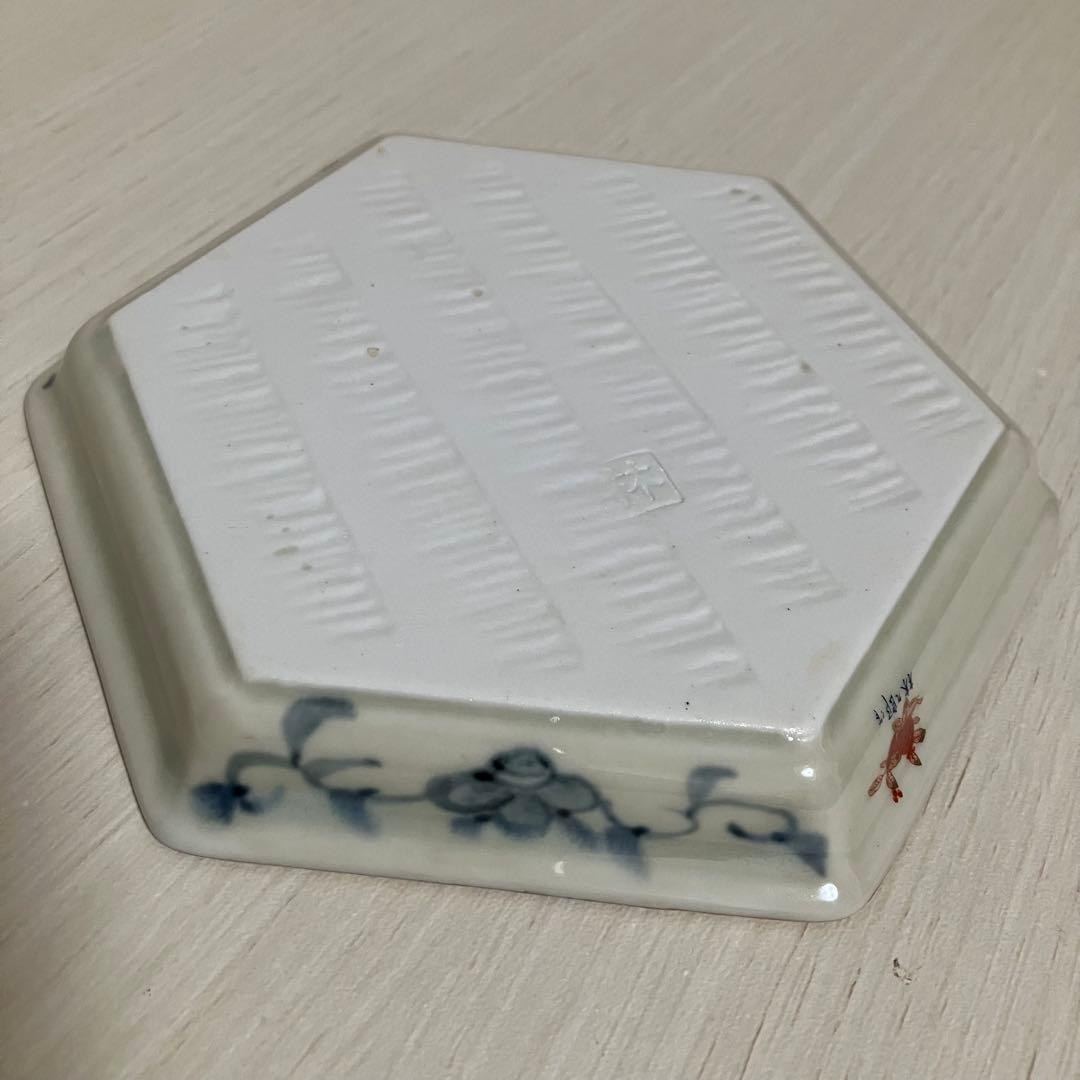 美品 林九郎窯 波佐見焼 六角小皿 5枚セット