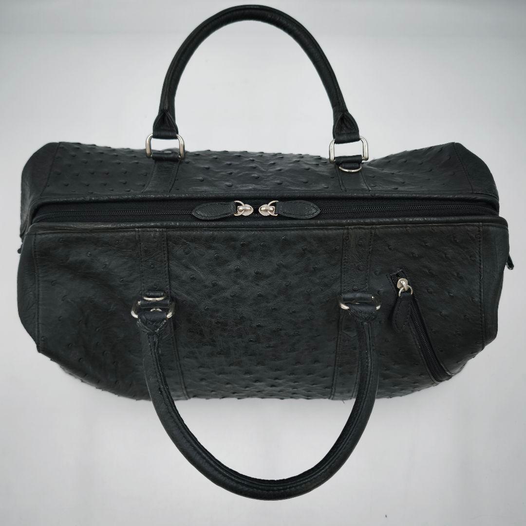 【美品 高級◎】オーストリッチ ボストンバッグ 2way 斜め掛け 大容量