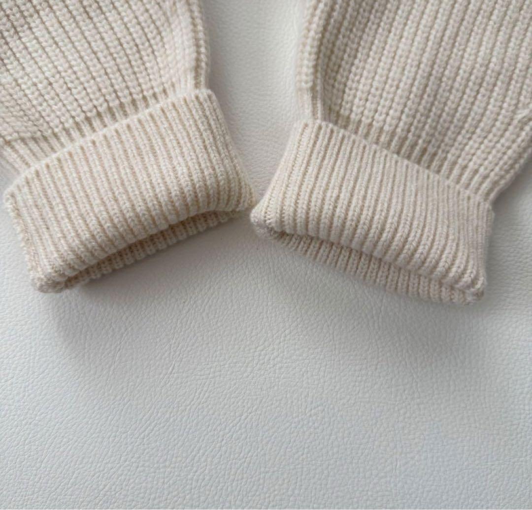 2022AW エンフォルド　ニット　バルーンスリーブ　リブ　変形　白　M