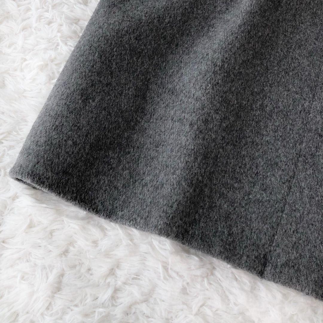 美品 アナイ メルトンダッフルコート 現行 ロング フォックスファー グレー S