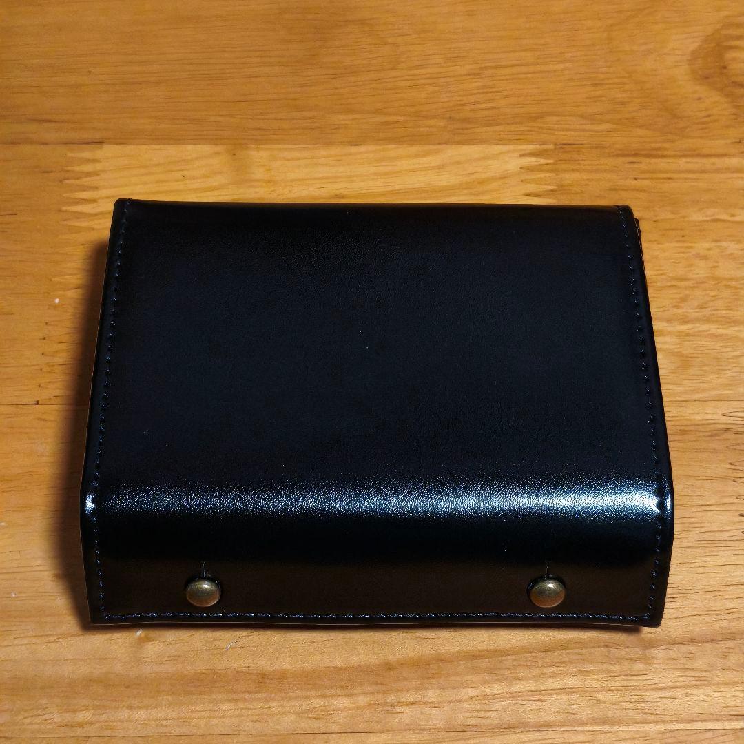 エムピウ ミッレフォッリエ 同型 日本製 二つ折り財布 m+　ブラック