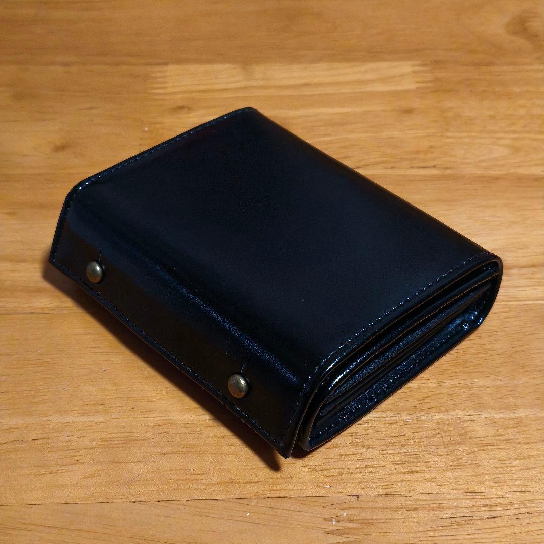 エムピウ ミッレフォッリエ 同型 日本製 二つ折り財布 m+　ブラック