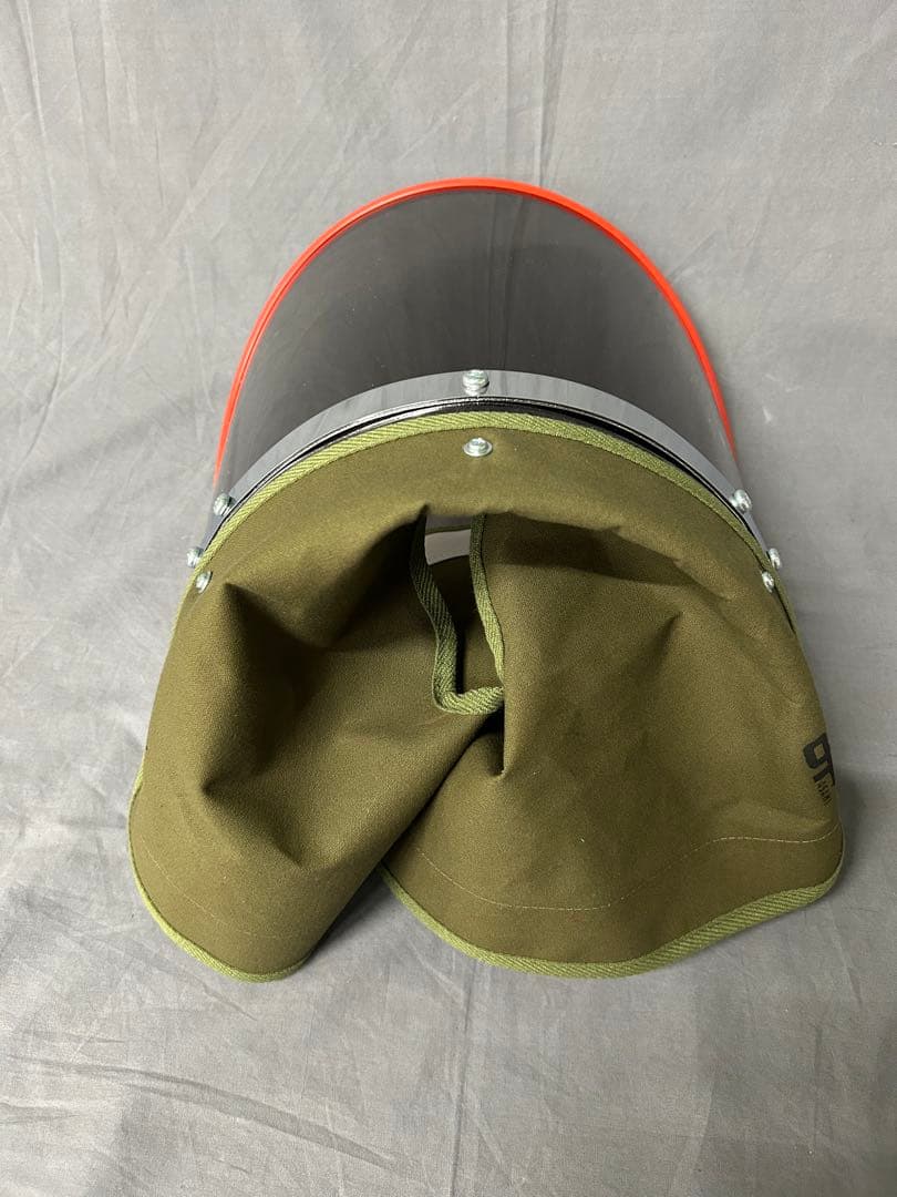 旭風防　新幹線風防　風防　絞り風防　スモーク風防赤フチ　カーキ布タレ