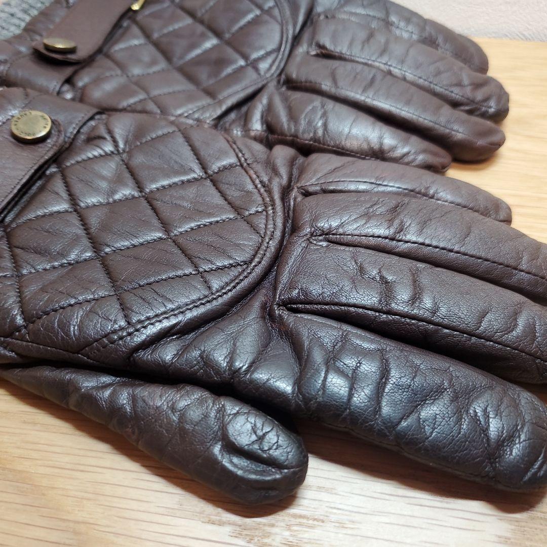 希少 ラルフローレン 手袋 レザー 本革 キルティング レーシング グローブ