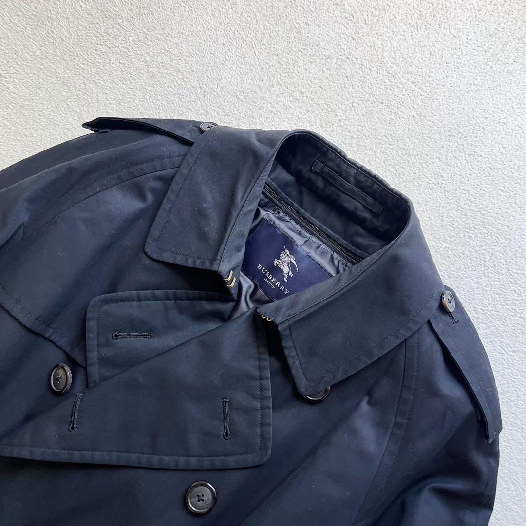 着丈113㎝　バーバリーロンドン カシミヤ ライナー付き トレンチコート 黒