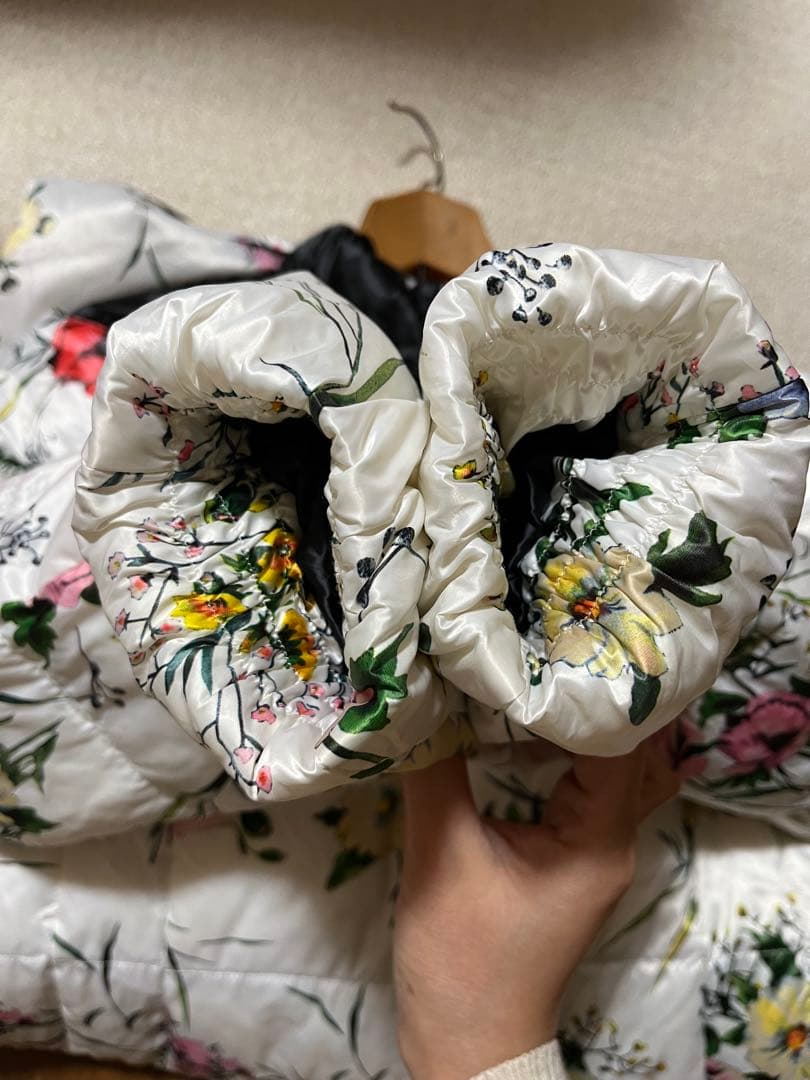 スーパービューティー ダウンコート 花柄 レース ロングコート サイズ42