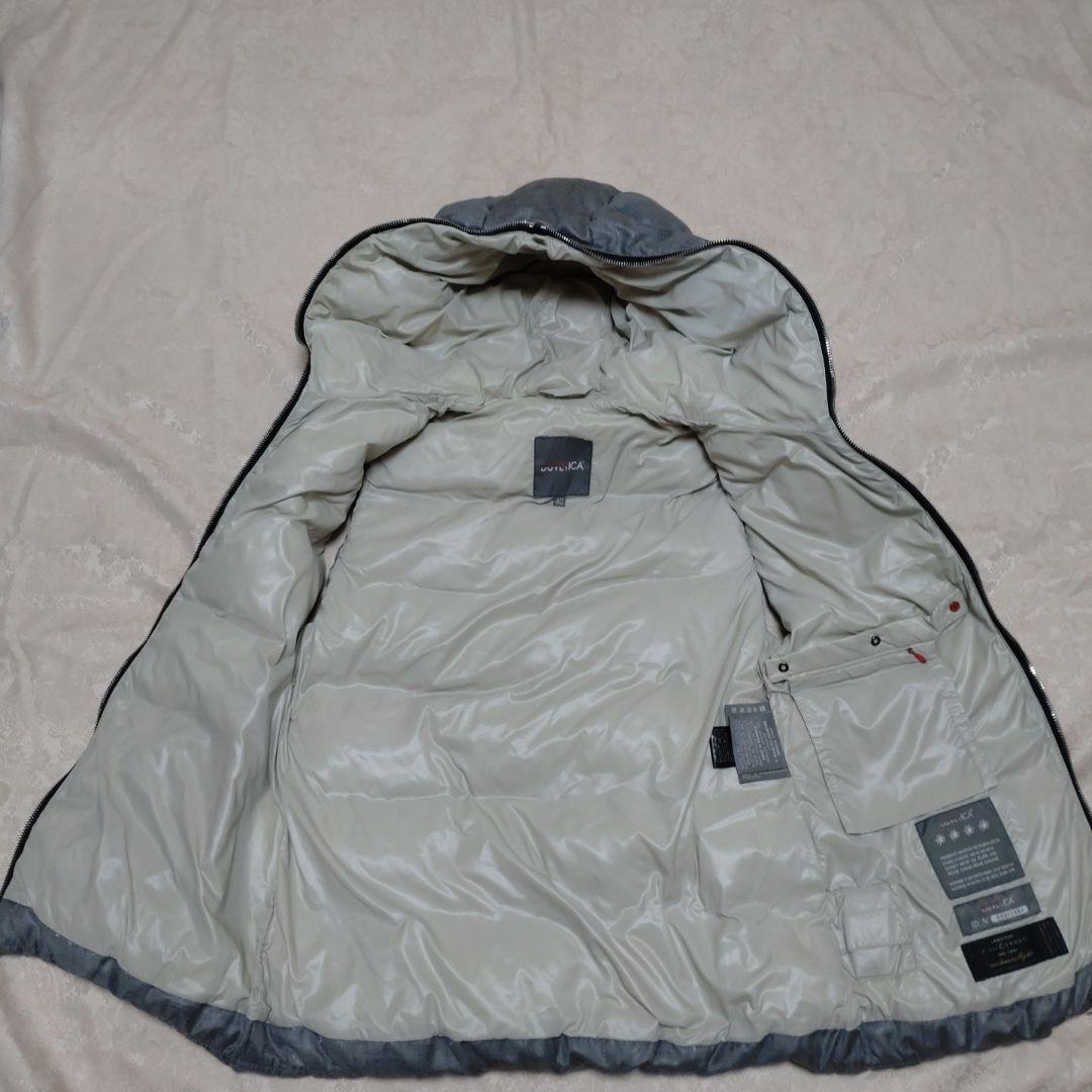 DUVETICA フード付きグレーダウンベスト　　サイズ40