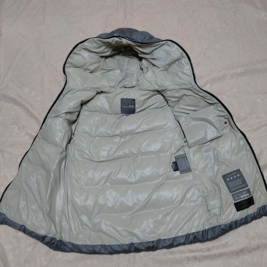 DUVETICA フード付きグレーダウンベスト　　サイズ40