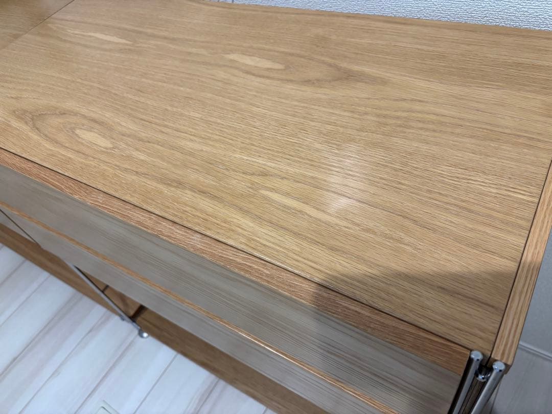 無印良品　ステンレスユニットシェルフ　オーク材