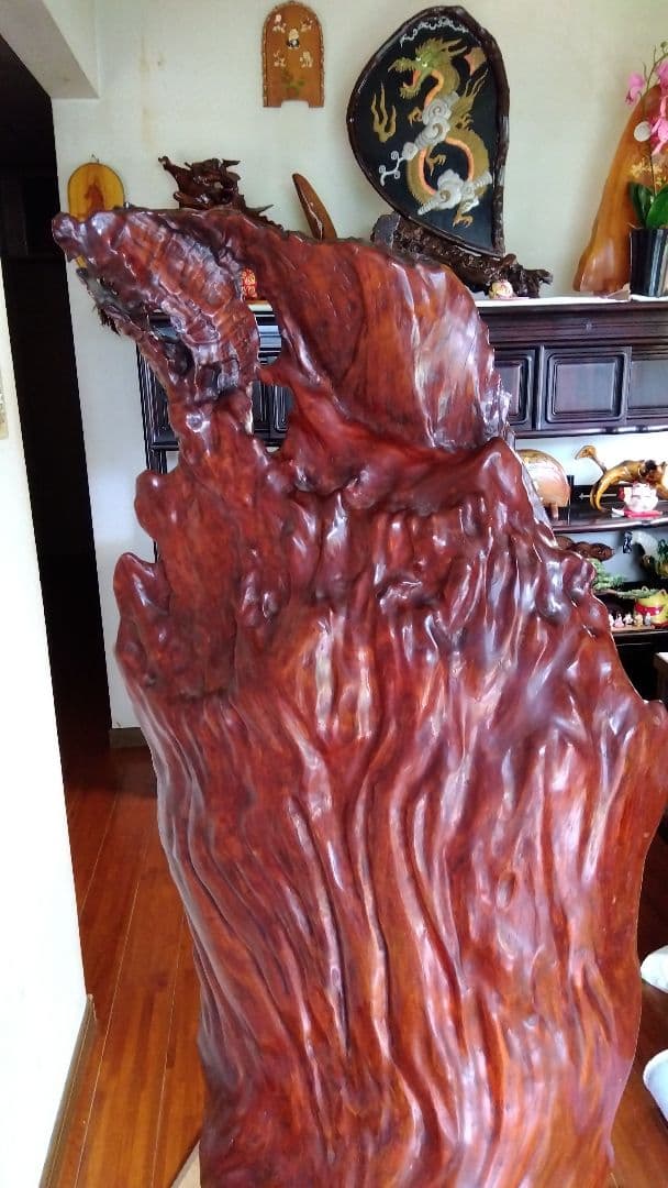 木製花彫刻アート作品